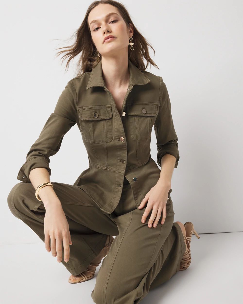 Denim Peplum Jacket | White House Black Market